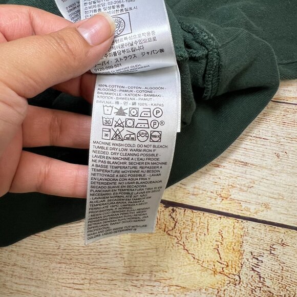 Levi's Green Crewneck Sweatshirt XS Vintage Wash San Francisco Long Sleeve - Picture 5 of 9